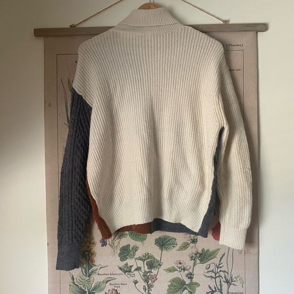 Wishlist Color-block Cable-knit Turtleneck Sweater size S/M - Picture 5 of 6